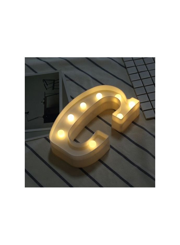 Alphabet LED Letter Lights Light Up White Plastic Letters Standing Hanging C - Image 3
