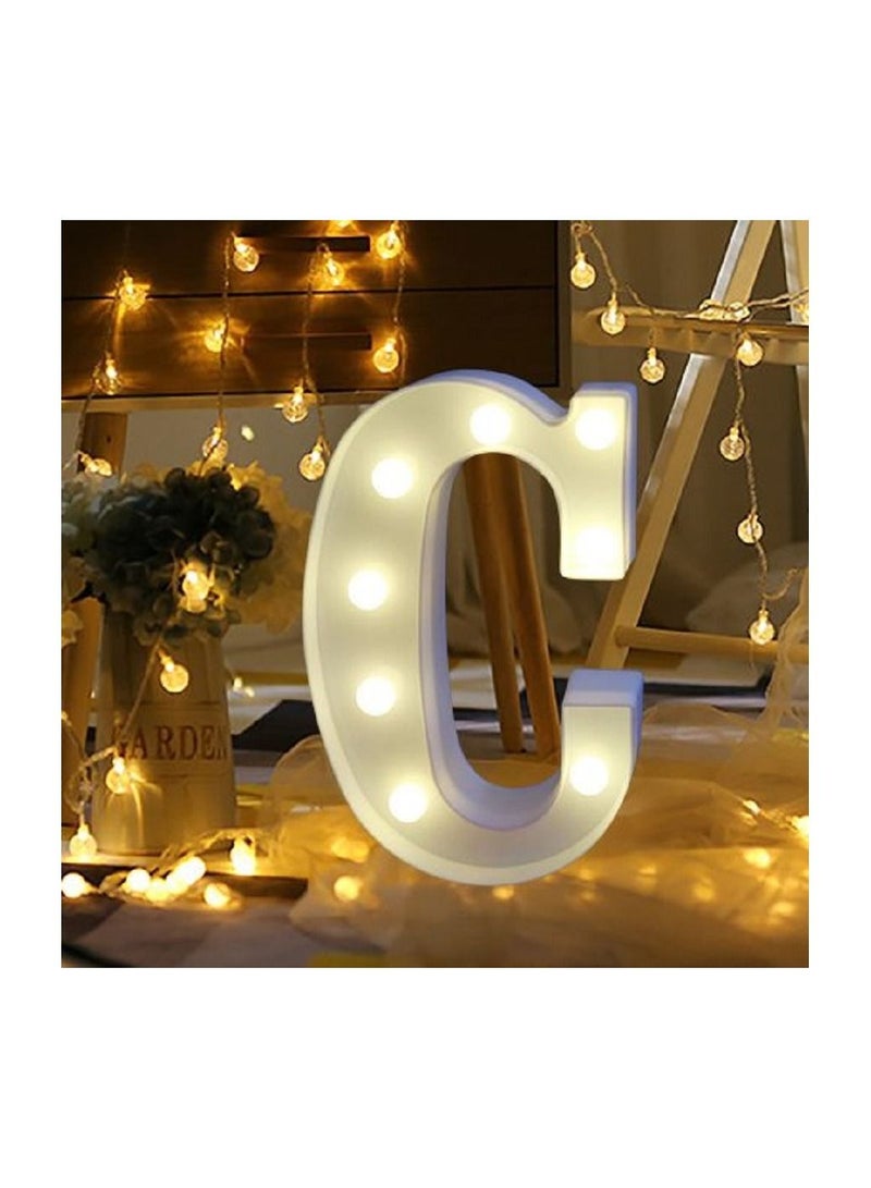 Alphabet LED Letter Lights Light Up White Plastic Letters Standing Hanging C - Image 2