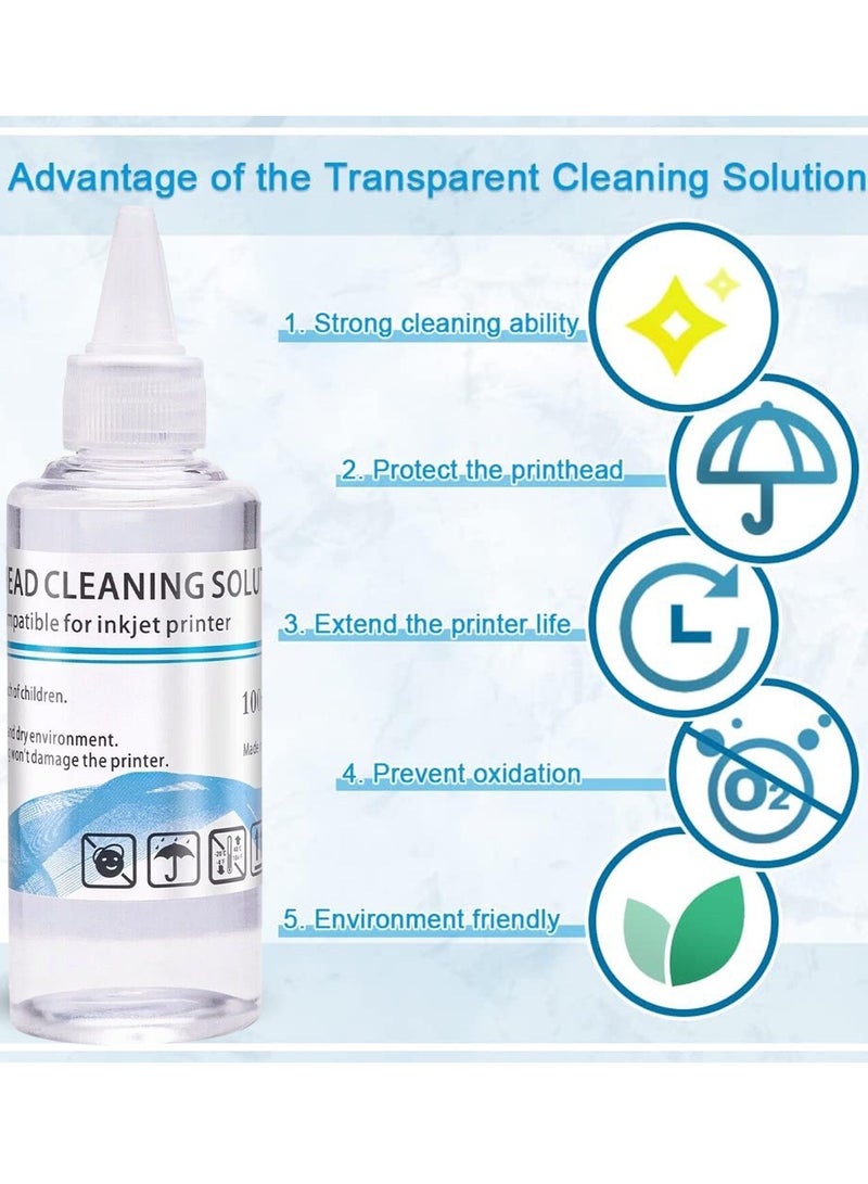 100ml Printhead Cleaning Kit Printer Cleaner Solution with Nozzles Works for Epson HP Brother Canon Inkjet Printer Head Cleaning Liquid - Image 5