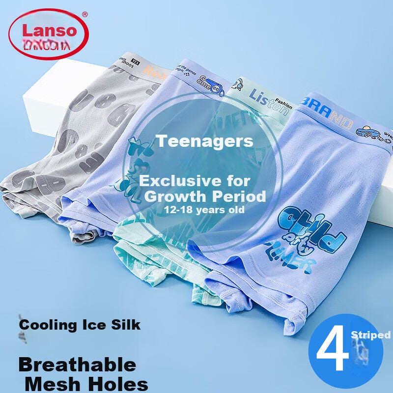 JD Jing Zao LangSha Youth Men's Underwear, Spring And Summer 2026 Mesh Developmental Pure Cotton Antibacterial Boxer Briefs for Middle And High School Students - Image 1