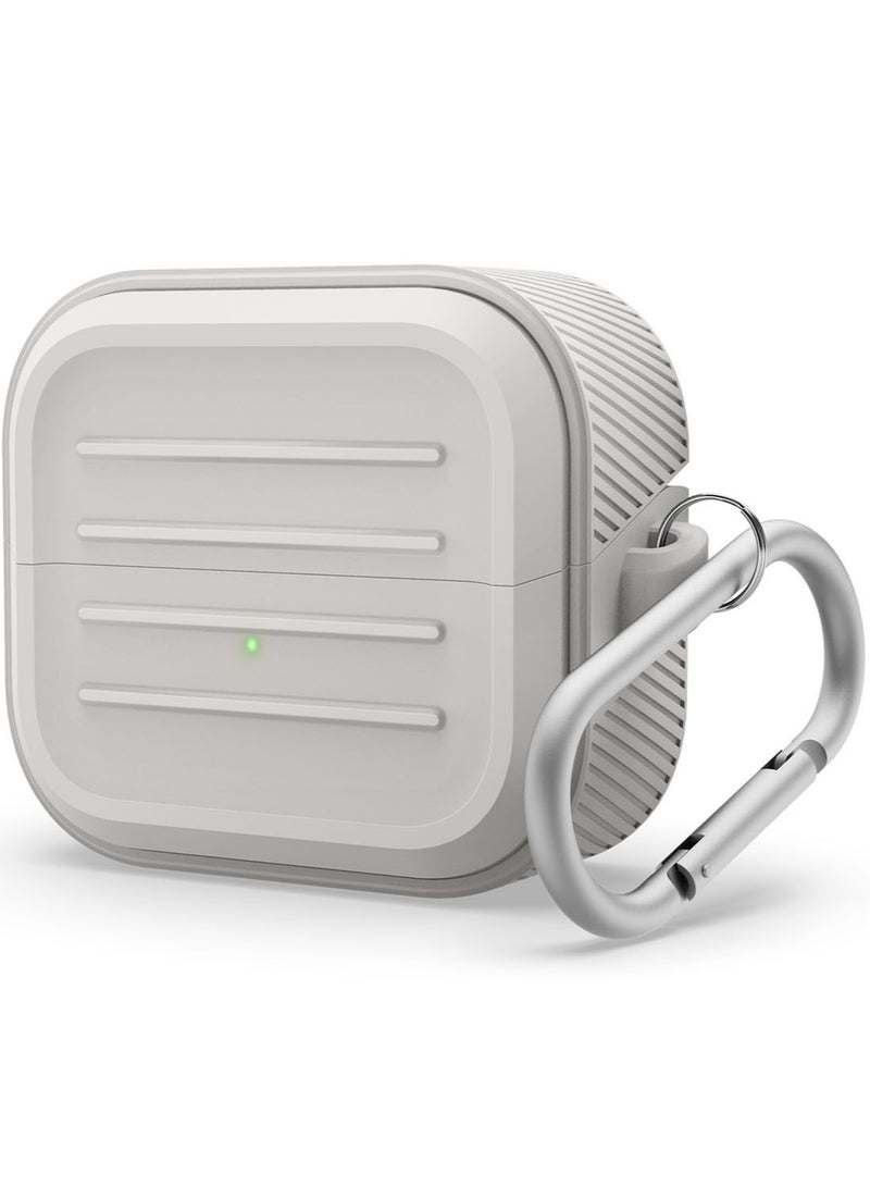 Elago Armor Hang for Samsung Galaxy Buds3 and Galaxy Buds 3 Pro Case Cover with Carabiner - Stone - Image 1