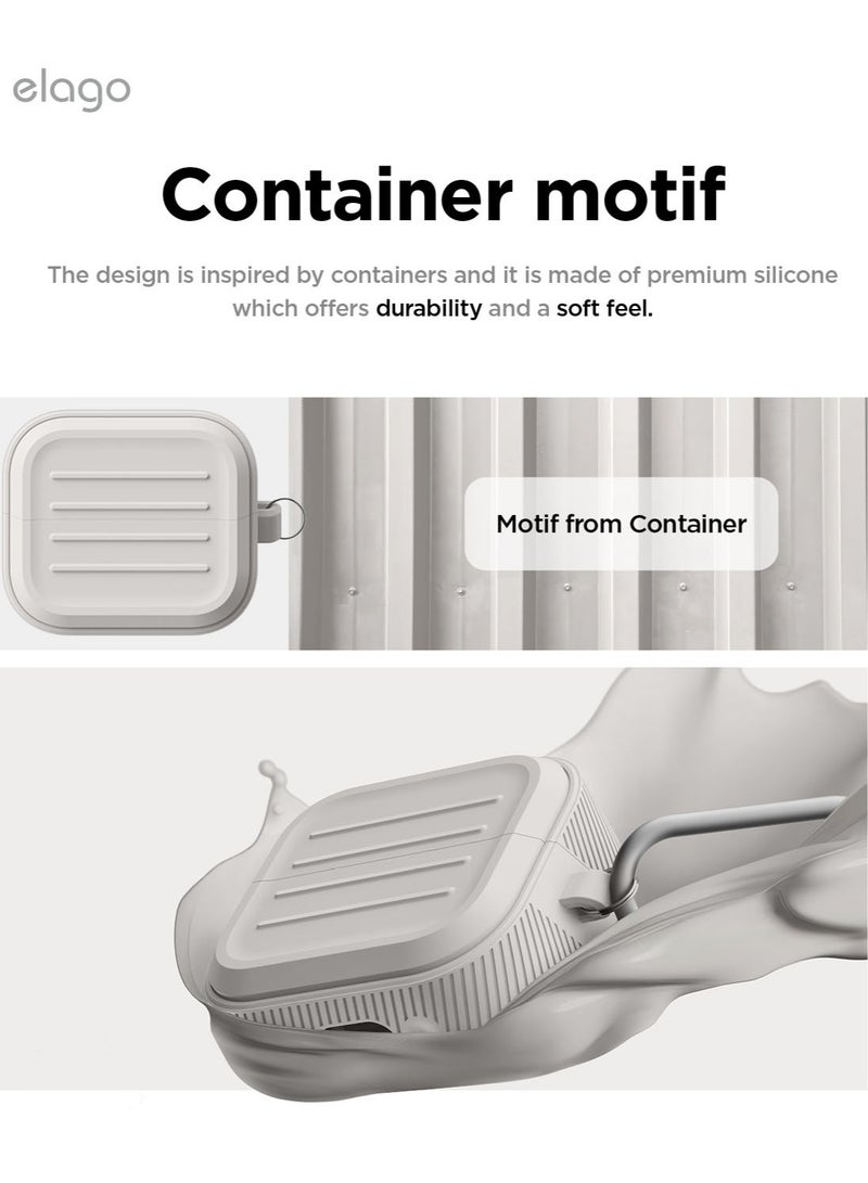 Elago Armor Hang for Samsung Galaxy Buds3 and Galaxy Buds 3 Pro Case Cover with Carabiner - Stone - Image 4