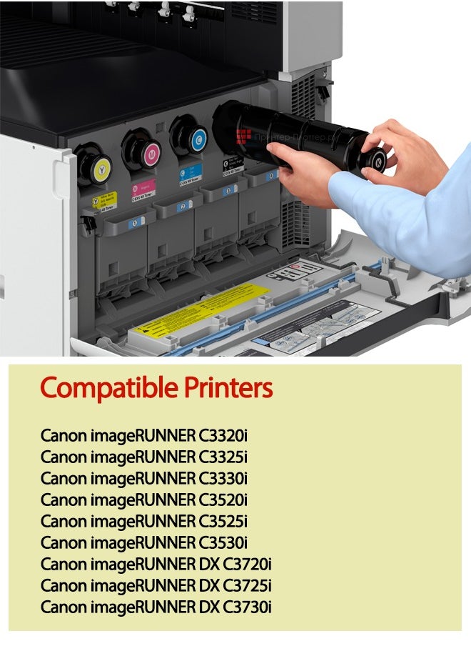 Office Maker - Office Maker C-EXV-49 Cyan Toner Cartridge Is Compatible with Canon IR ADV C3320i Canon IR ADV C3325i Canon IR ADV C3330i Canon IR ADV C3520i Canon IR ADV C3525i Canon IR ADV C3530i (C-EXV-49 Cyan) - Image 1