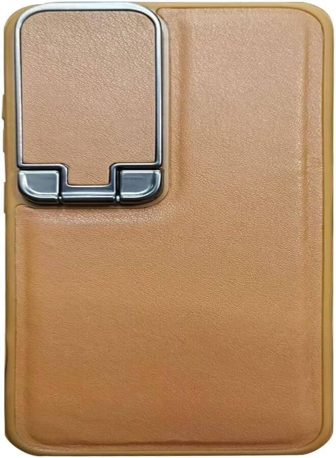 Next store Premium PU Leather Case with Kickstand - Compatible with iPhone 13 Pro Max - Built-in Full Camera Protection Slim Flexible Soft Grip Cover - By Next store (Brown)