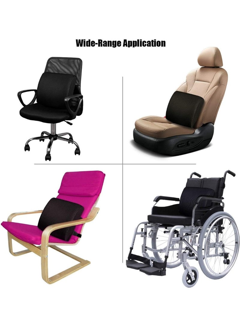 Soofam Lumbar Support Pillow for Office Chair, Car Seat, Memory Foam, Lower Back Support, Back Pain Relief, Back Cushion for Chair with Adjustable Strap and Mesh Washable Cover (Back cushion) - Image 4