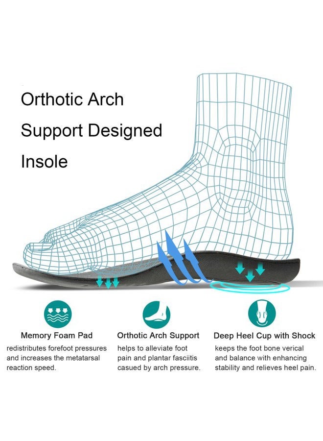 GRITHEIM Women's Orthotic Arch Support Slippers Fuzzy Adjustable Orthopedic Slippers for Plantar Fasciitis Furry Slide Slippers for Ladies, Black, 8 - Image 2