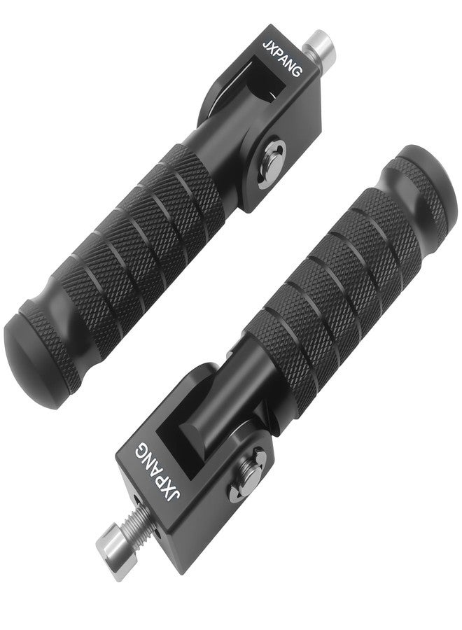 مساند أقدام قابلة للطي للراكبين للدراجات النارية والهوائية من JXPANG، مقاس M8، مساند أقدام خلفية، مساند أقدام للدراجات، فتحة تثبيت 8 مم (أسود) - Image 1