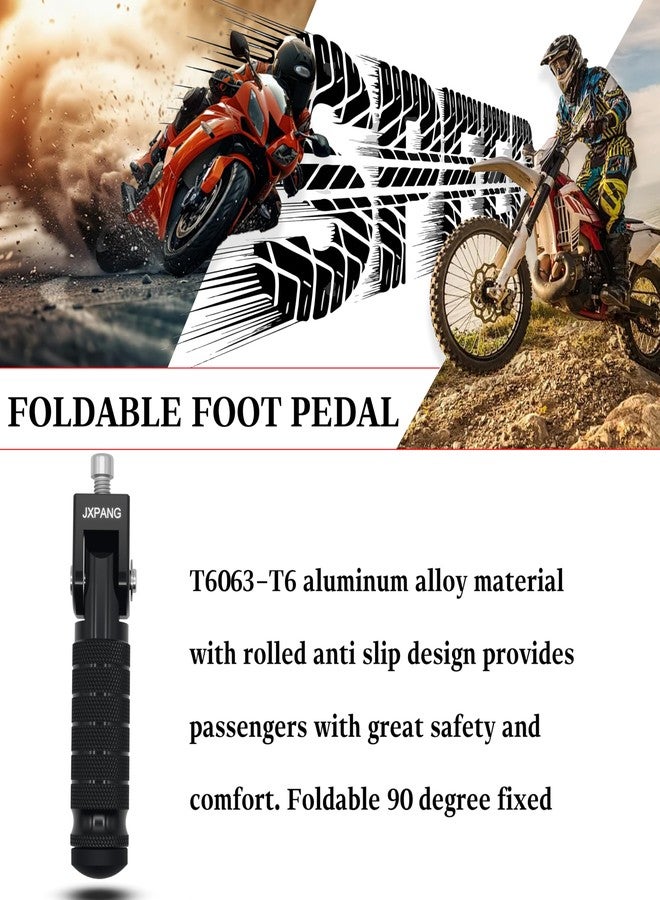 مساند أقدام قابلة للطي للراكبين للدراجات النارية والهوائية من JXPANG، مقاس M8، مساند أقدام خلفية، مساند أقدام للدراجات، فتحة تثبيت 8 مم (أسود) - Image 4