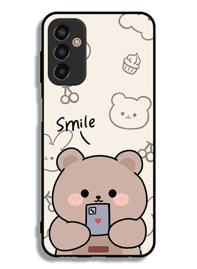 Tolwak Samsung Galaxy F13 Protective Case Cover Smile Bear Art - Image 2