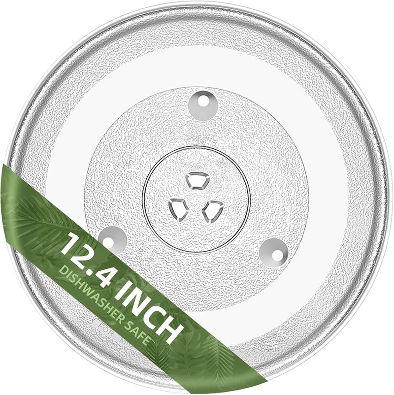 Gemroom 12.4 inch microwave glass turntable for 12570000008334 Panasonic microwave glass plate Compatible with FFMV1645 series Frigidaire Microwave and 12 3/8 JES1145 series GE microwave plate WB48X30612 - Image 1
