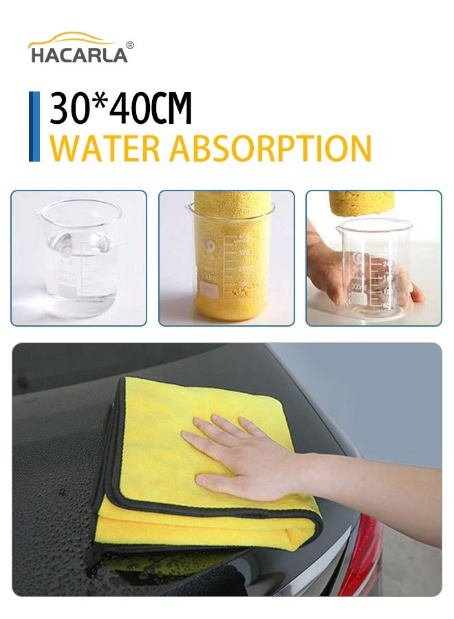 HACARLA 2 Pcs Car Cleaning Glove Car Cleaning Mitts Grey And 3 Pcs Car Drying Towel Microfiber Water Absorbent Cleaning Cloth for Car Wash  - Image 4