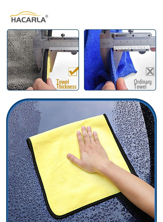 HACARLA 2 Pcs Car Cleaning Glove Car Cleaning Mitts Grey And 3 Pcs Car Drying Towel Microfiber Water Absorbent Cleaning Cloth for Car Wash  - Image 5