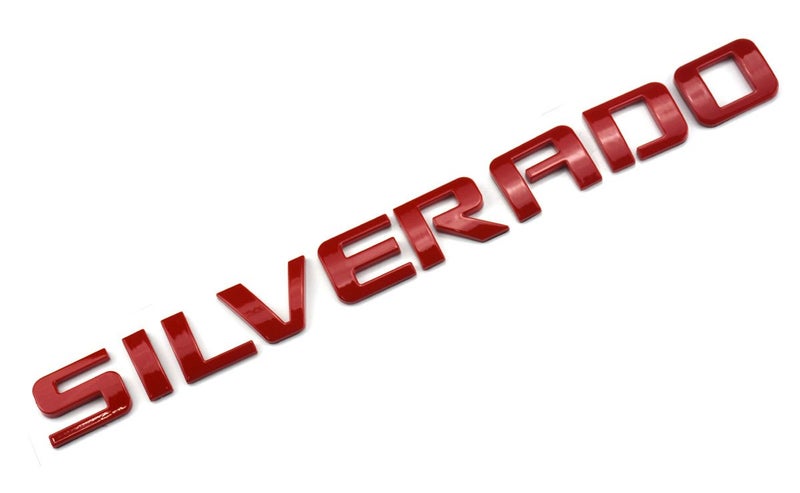 Aimoll 1pc Replacement for Silverado Nameplate Letter EmblemBadge 3D Emblem for 1500HD Red