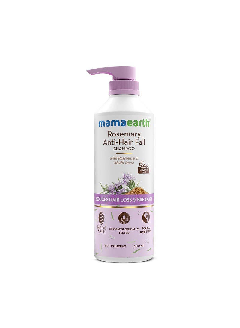 Mamaearth Mamaearth Rosemary Anti-Hair Fall Shampoo with Methi Dana | Controls Hair Loss & Breakage | Build Up Clarifying & Hydrating Formula | 20.29 Fl Oz/600ml 