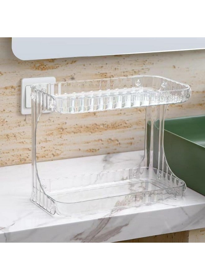 Olpad Acrylic Durable Makeup Organizer for 2 Layer Cosmetics and Lipsticks for Skincare Classic Bathroom Organizer Countertop Vanity Tray Corner Shelf in Dresser and More - Image 3