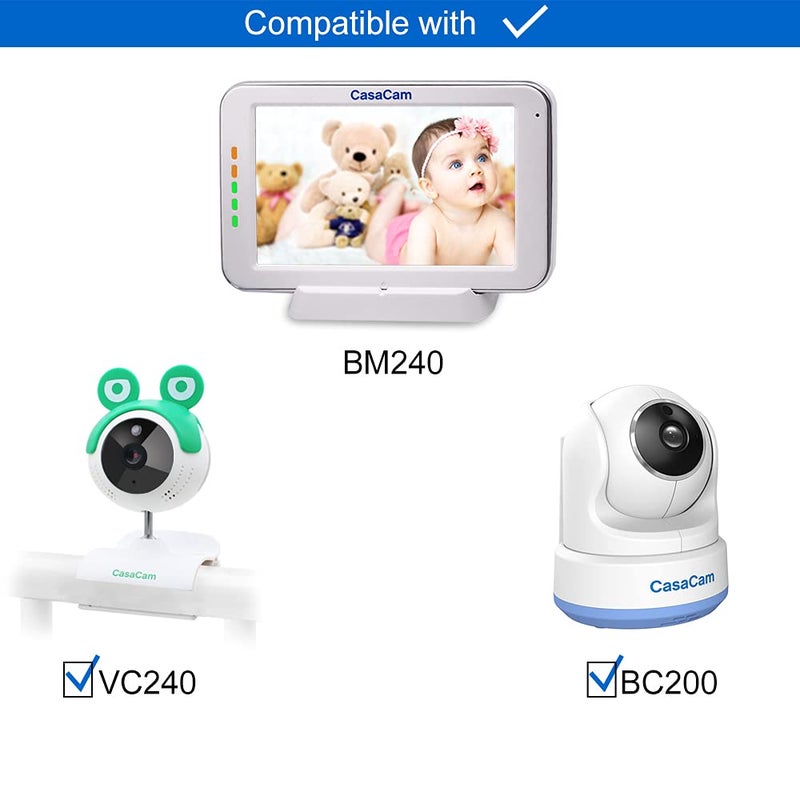 CasaCam BM240 Video Baby Monitor with 5" Touchscreen and HD Clip Camera, Two Way Audio, Lullabies, Nightlight, Automatic Night Vision and Temperature Monitoring Capability - Image 5