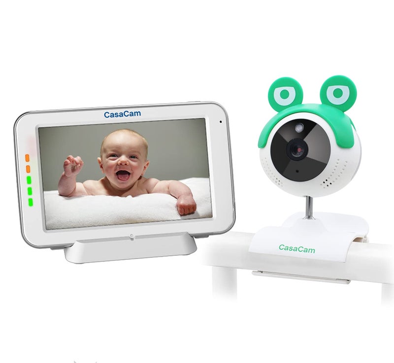 CasaCam BM240 Video Baby Monitor with 5" Touchscreen and HD Clip Camera, Two Way Audio, Lullabies, Nightlight, Automatic Night Vision and Temperature Monitoring Capability - Image 1