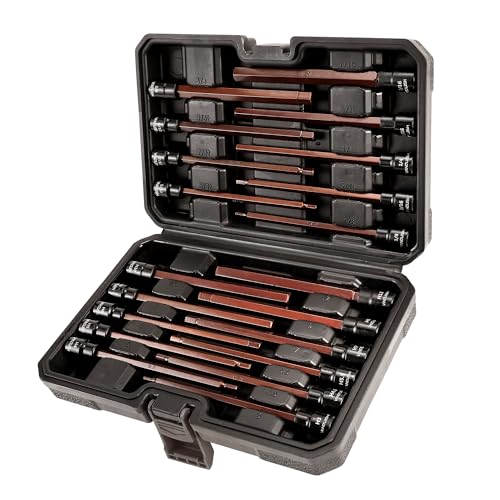 VANQUISH 20-Piece Extra Long Hex Bit Socket Set, 3/8 Inch Drive Allen Socket Set, Metric 3-12mm | SAE 1/8-Inch - 7/16-Inch 8998 - Image 1