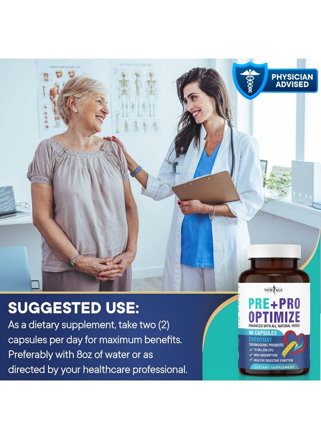 NEW AGE Pro Optimize Probiotics for Women, Menopause, Digestive Health - Support for Bloating, Hot Flashes, Joint Support, Night Sweats - Gut Health & Metabolism - Dong Quai (60 (Pack of 1)) - Image 3
