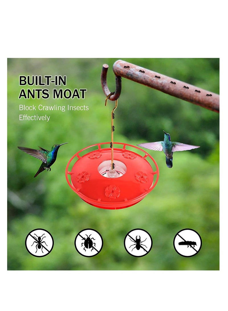 Hummingbird Feeder for Outdoors Hand Blown Glass Hummingbird Feeder Leak Proof Hummer Bird Feeder for Outside Window Easy to Clean and Fill Hanger Upgraded Leak Bird Feeder