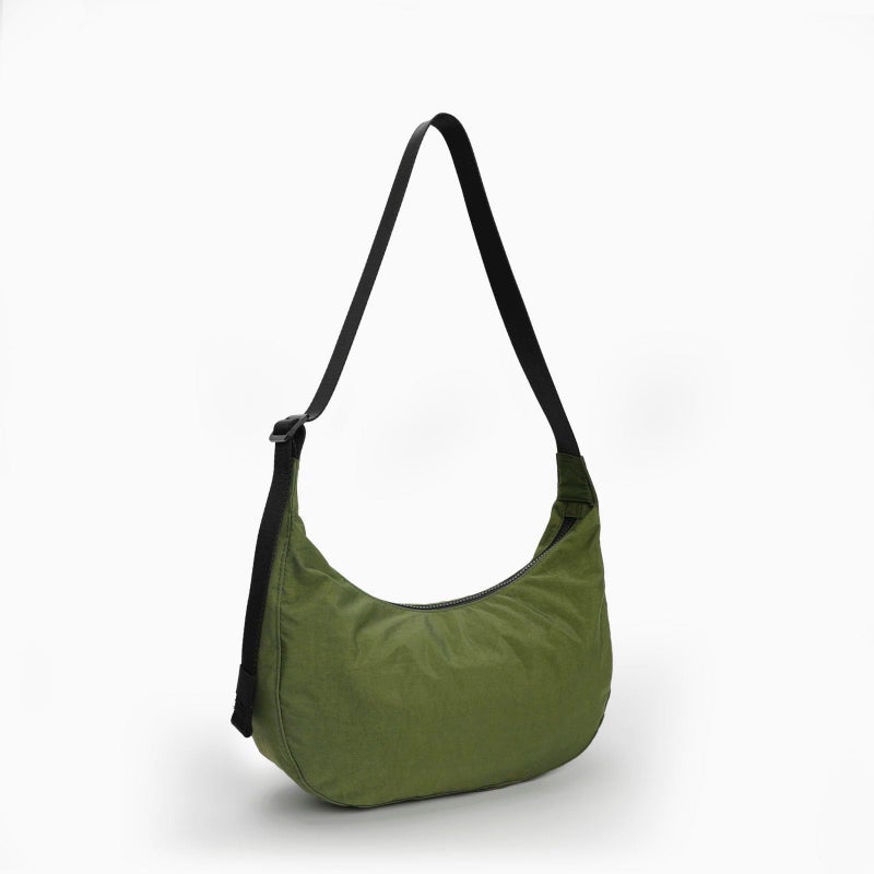 FASTFAIRY Medium Nylon Crossbody Crescent Bag: Dark Green Slouchy Style Shoulder Casual with Adjustable Strap - Minimalist Environmentalist - Commuting Work Daily - Image 3