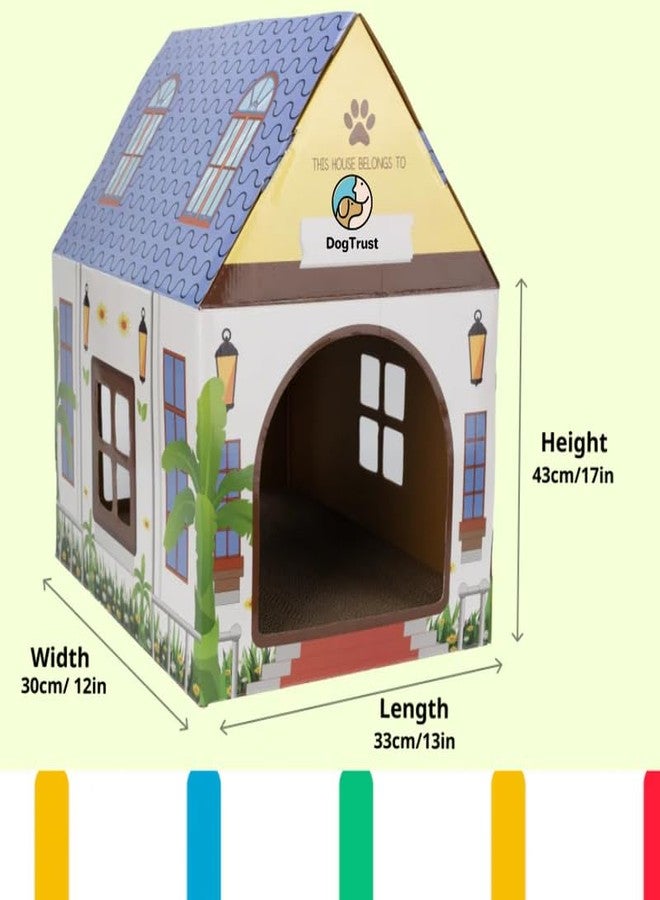 Pet Believe Cardboard Cat House with Scratch Pad and Catnip, Cat Scratcher for Indoor Cats, Cat Bed, Cat Scratching Board, Cat Gifts for Cats - - Image 2