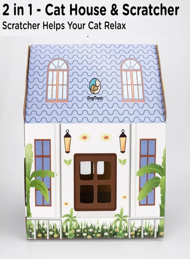 Pet Believe Cardboard Cat House with Scratch Pad and Catnip, Cat Scratcher for Indoor Cats, Cat Bed, Cat Scratching Board, Cat Gifts for Cats - - Image 4