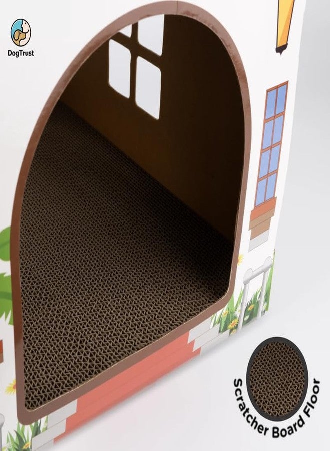 Pet Believe Cardboard Cat House with Scratch Pad and Catnip, Cat Scratcher for Indoor Cats, Cat Bed, Cat Scratching Board, Cat Gifts for Cats - - Image 3