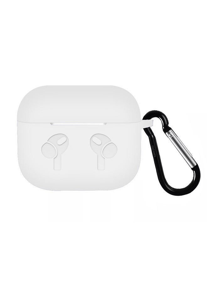 CATANES (for Airpods 3) Soft Silicone Skin Case Cover with Keychain for AirPods 3rd Generation Charging Case Cover,Ultrathin Thick Protective Case White  - Image 1