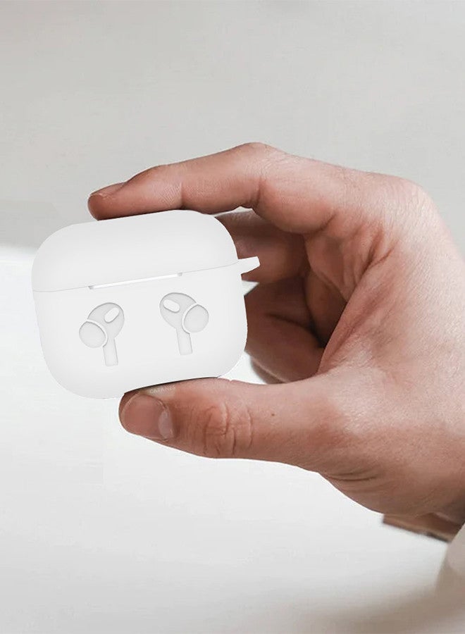 CATANES (for Airpods 3) Soft Silicone Skin Case Cover with Keychain for AirPods 3rd Generation Charging Case Cover,Ultrathin Thick Protective Case White  - Image 4