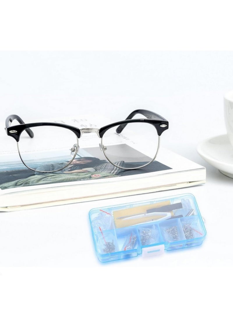 500-Piece Comprehensive Eyeglasses Sunglasses Repair Kit with Screws Screwdrivers Nose Pads Cleaning Cloth Tweezers for Glasses Sunglasses Watch Maintenance  - Image 3
