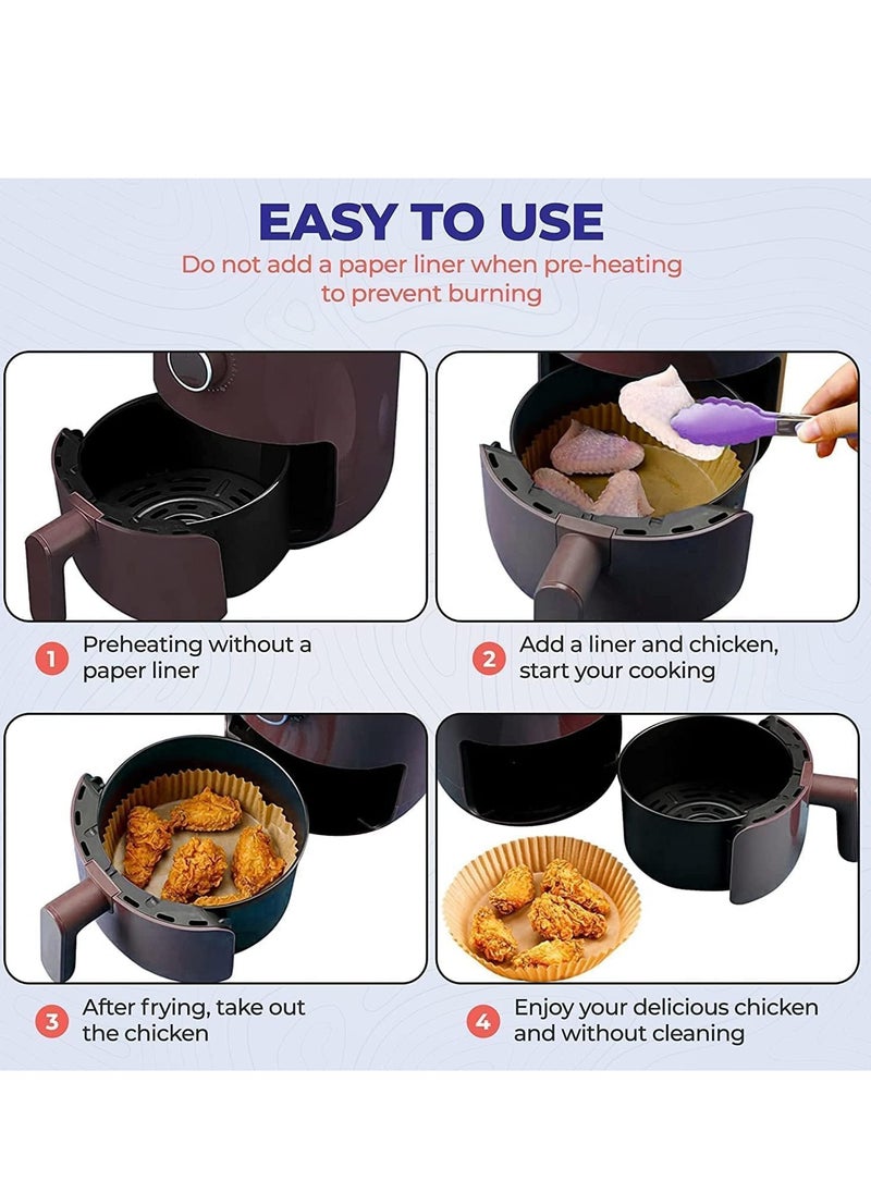 Toko 100 Pc Square & 100 Pc Round Air Fryer Paper Liners | 20 Cm Non-Stick Disposable Liners | 7.9 Inch Parchment Paper for Air Fryer | Bundle for Square & Round Air Fryers  - Image 2