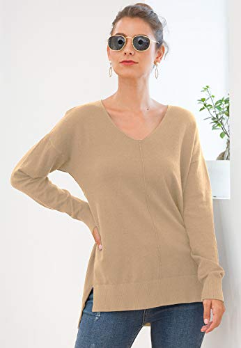 Jouica Womens Fall Casual Long Sleeve Pullover Sweater,Khaki,Medium - Image 3