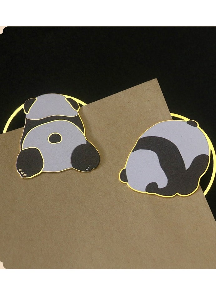 Generic - 4pcs Cartoon Panda Bookmark Metal Hollow Book Holder - Image 1