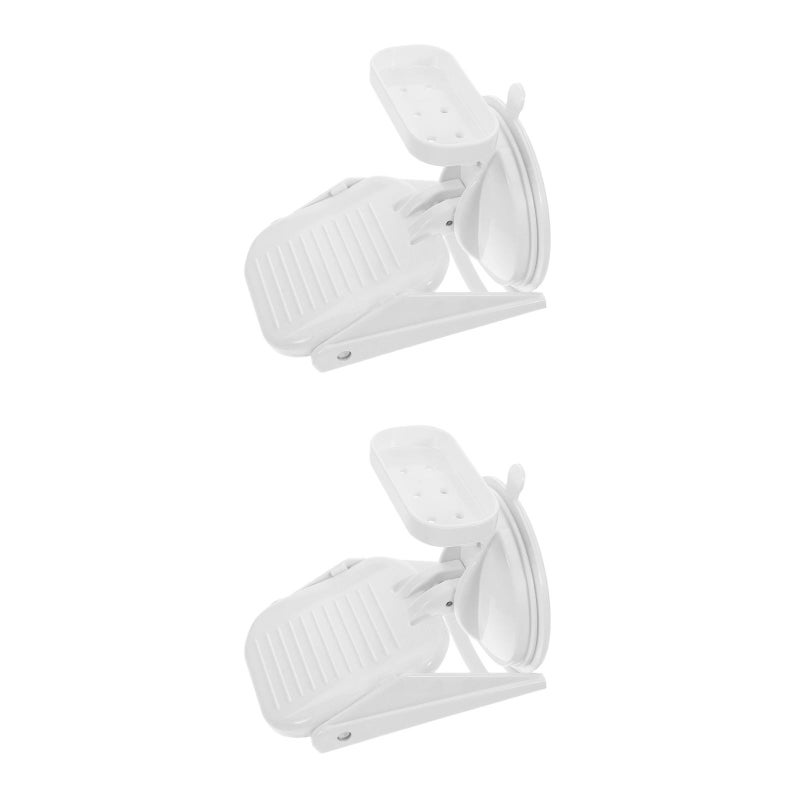 2pcs Shower Foot Rest for Shaving Legs Cup Shower Ledge Wall Mount Foldable Shower Step Pedal with Soap Holder Shelf for Shower Spa - Image 1