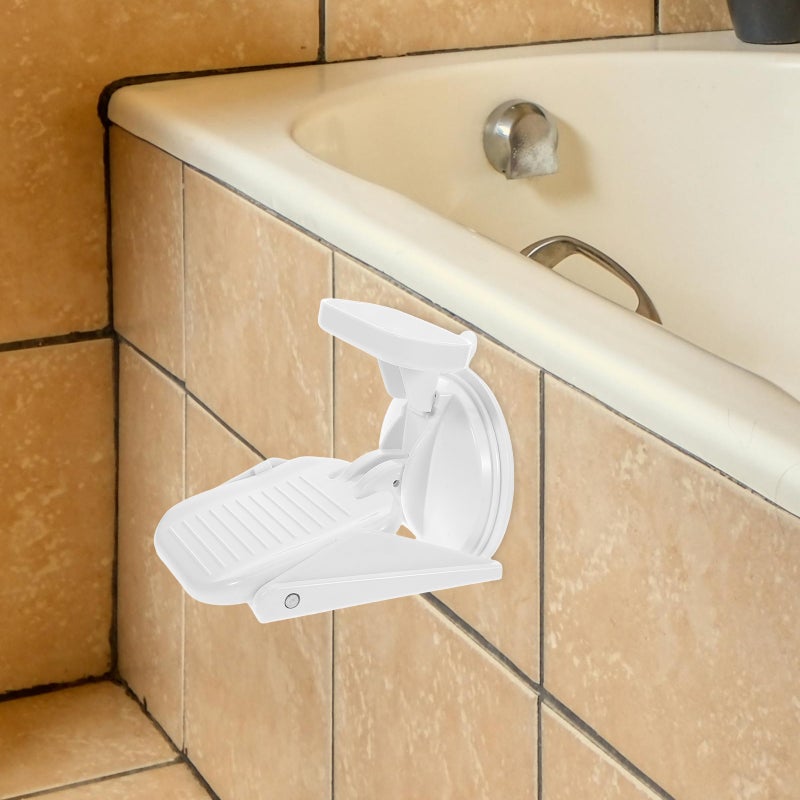 2pcs Shower Foot Rest for Shaving Legs Cup Shower Ledge Wall Mount Foldable Shower Step Pedal with Soap Holder Shelf for Shower Spa - Image 3