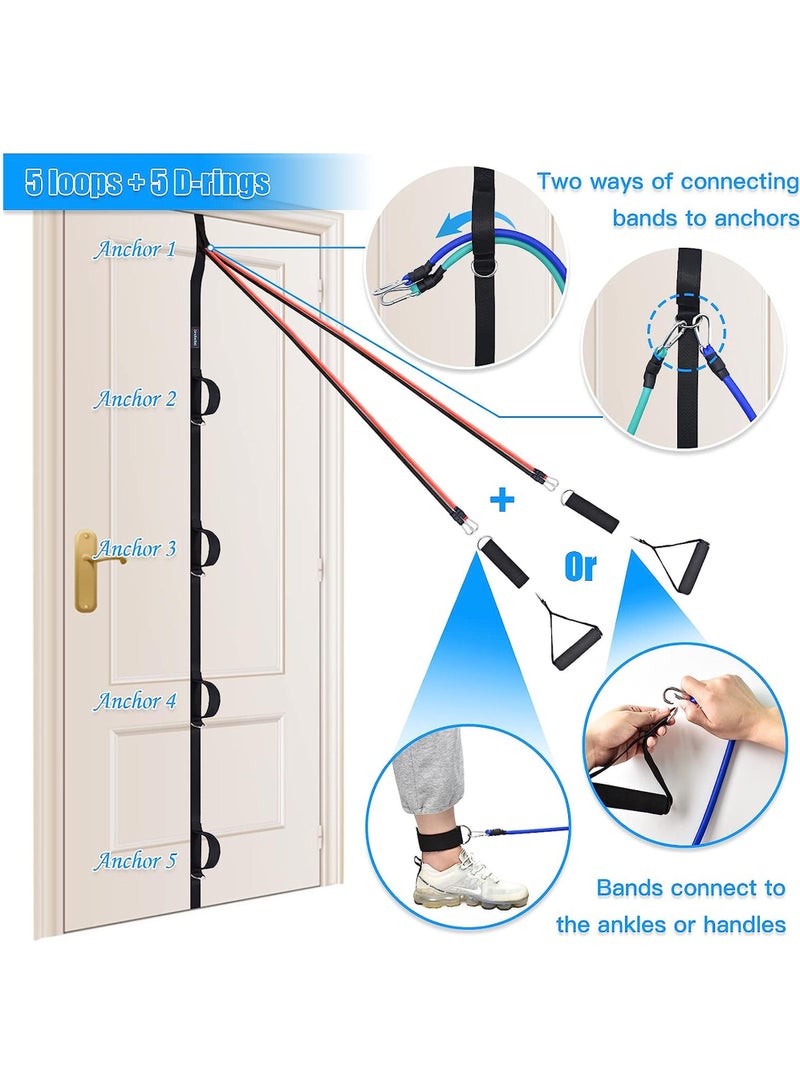 Rock Pow Brebebe Door Anchor Strap for Resistance Bands Exercises Multi Point Anchor Gym Attachment for Home Fitness Portable Door Band Resistance Workout Equipment Easy to InstallPunch-FreeNail-Free - Image 4