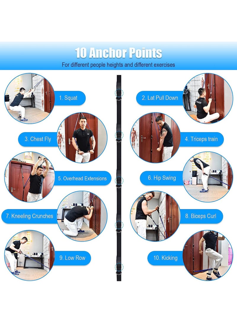 Rock Pow Brebebe Door Anchor Strap for Resistance Bands Exercises Multi Point Anchor Gym Attachment for Home Fitness Portable Door Band Resistance Workout Equipment Easy to InstallPunch-FreeNail-Free - Image 3