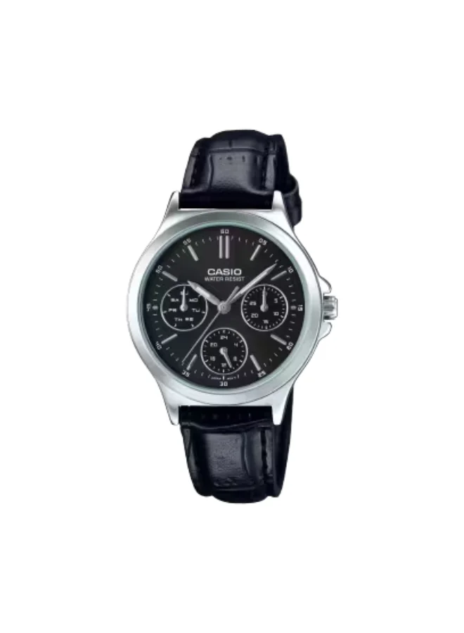 كاسيو Women's Analog Display Watch With Black Leather Strap - LTP-V300L-1AUDF