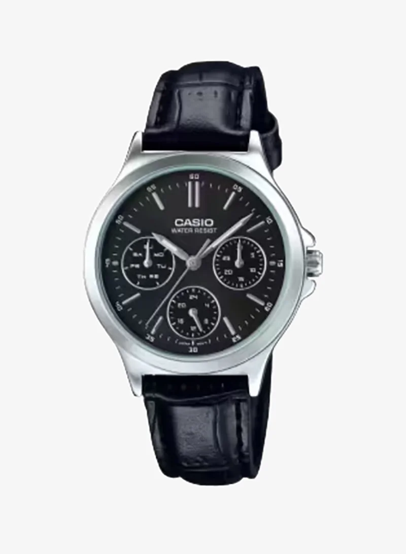 كاسيو Women's Analog Display Watch With Black Leather Strap - LTP-V300L-1AUDF