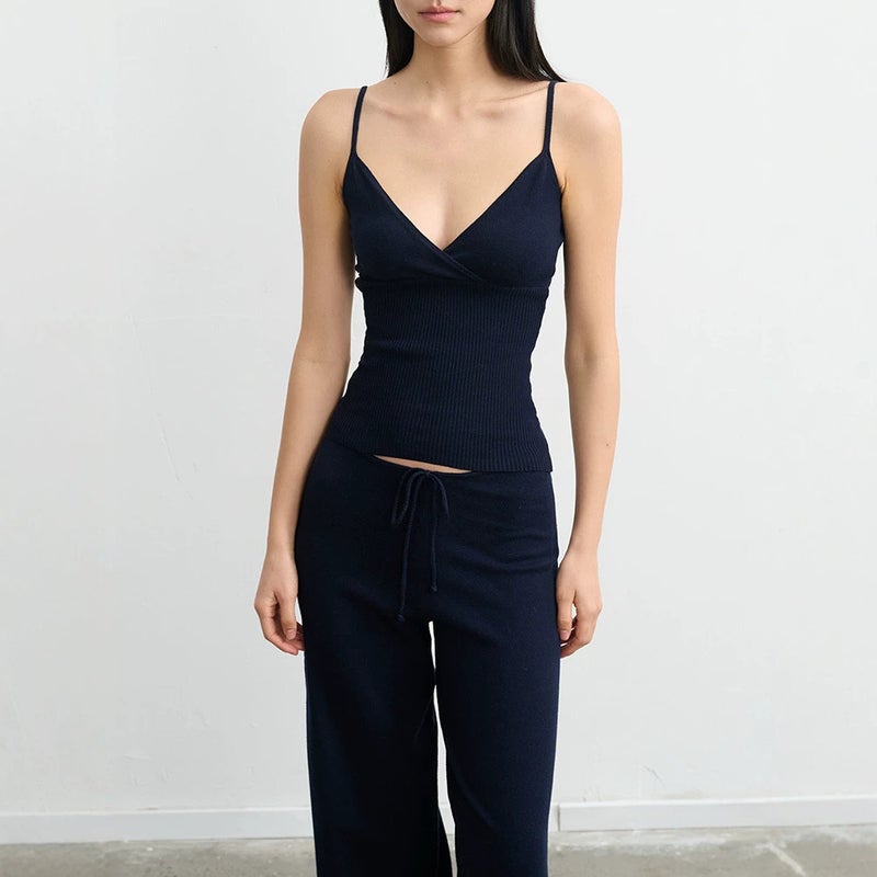 Women's Knit Camisole Top and Wide-Leg Pants Set - Image 2