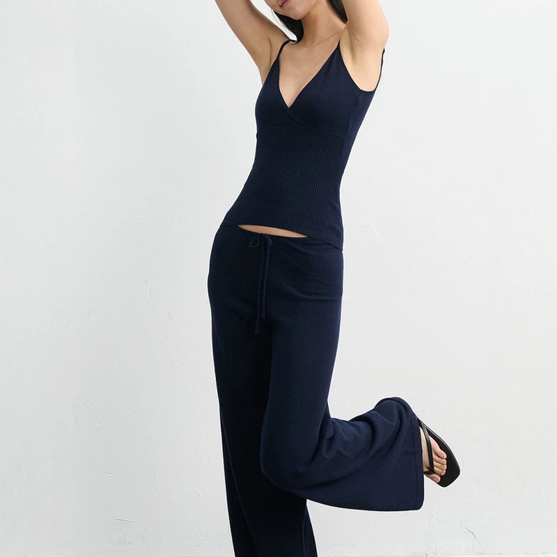 Women's Knit Camisole Top and Wide-Leg Pants Set - Image 4