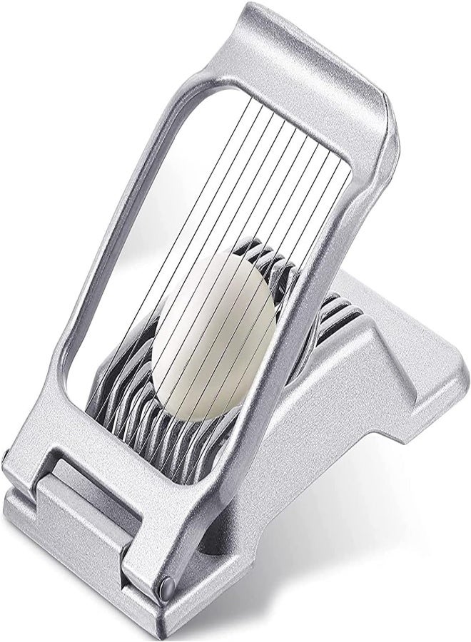 AKDC Egg Slicer, Heavy Duty Metal Egg Slicer Cutter For Hard Boiled Eggs, Dishwasher Safe & Easy To Clean, Manual Slicer Made Of Stainless Steel For Egg Strawberry Mushroom Soft Fruit, Silver - Image 4