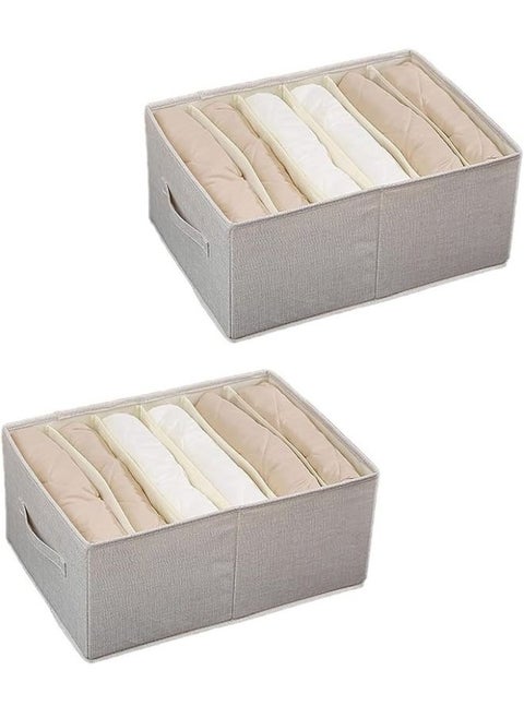 Clothes, Jeans, Shirts and Clothes Storage Box, Organizer with 7 Drawer Grids, MultiColor