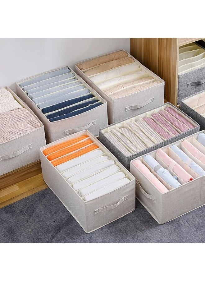 Clothes, Jeans, Shirts and Clothes Storage Box, Organizer with 7 Drawer Grids, MultiColor