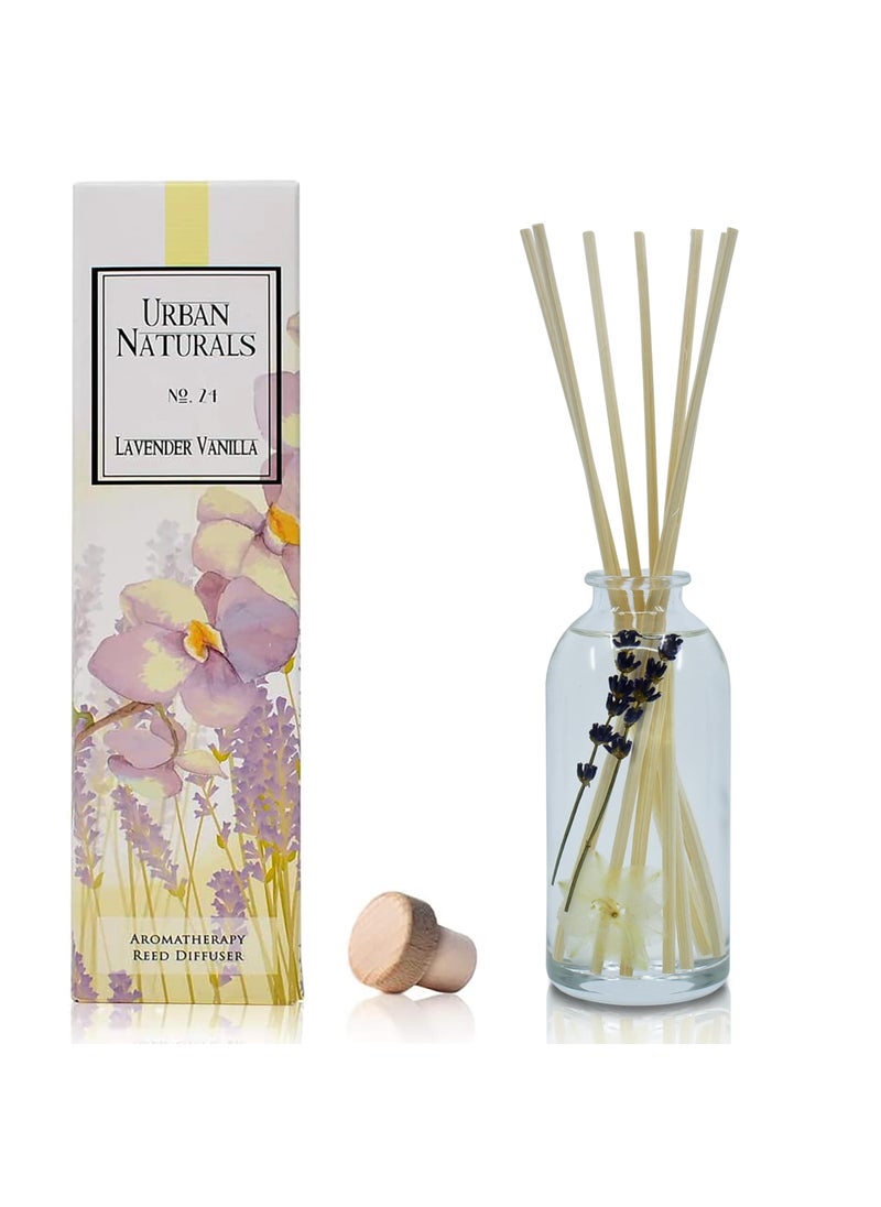 Urban Naturals Urban Naturals Lavender Vanilla Reed Diffuser Set  Room Scent Infuser with Real Lavender  Natural Flowers  Soothing Scent Makes a Great Housewarming Gift  Great Idea 