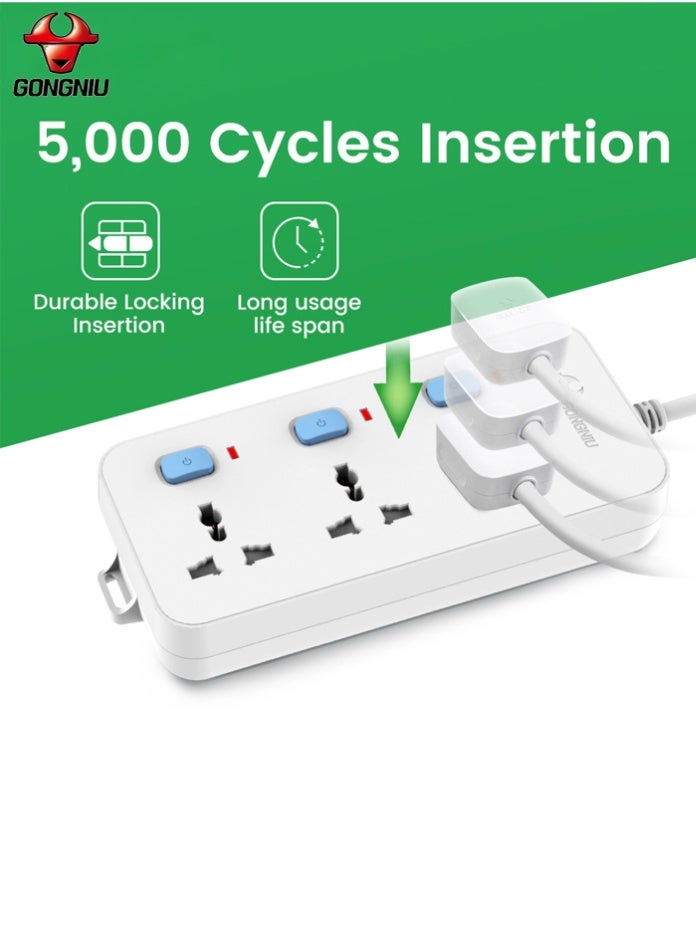 GONGNIU 3-Way Extension Cord 3M Wire Multi Socket Extension