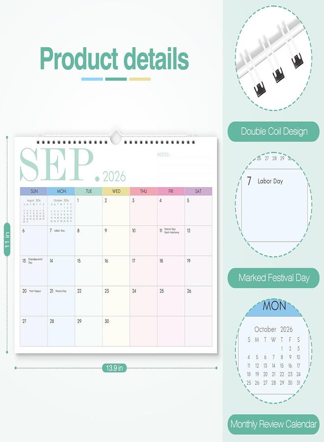 Zuozee Wall Calendar 2026-2027, 2026 Calendar Wall -14" x 11" - 24 Monthly Calendar Runs from January 2026 Until December 2027, 2026 Calendar for Office, Home and School - Image 2