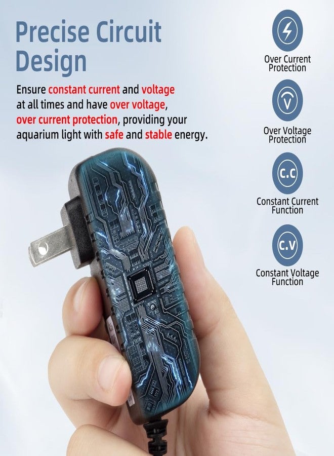 DaToo Aquarium Light LED Power Adapter AC 100-240V DC 12V 2A Replacement Power Adapter Fish Tank Light Power Supply Converter with Indicator Light - Image 3