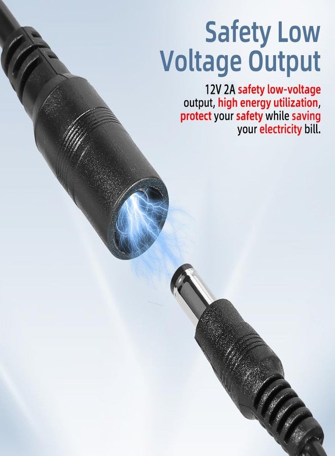 DaToo Aquarium Light LED Power Adapter AC 100-240V DC 12V 2A Replacement Power Adapter Fish Tank Light Power Supply Converter with Indicator Light - Image 4